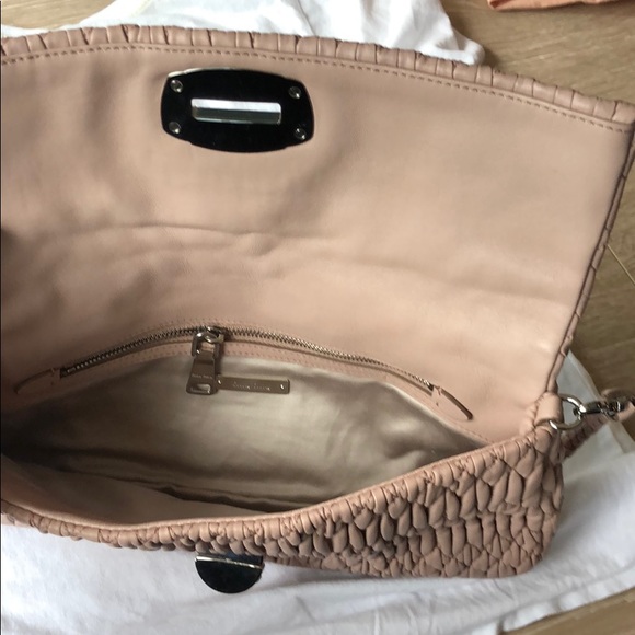 Miu Miu Bags Miu Miu Iconic Crystal Leather Bag In Cameo Biege Poshmark